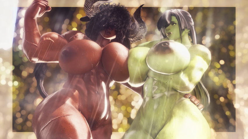 Rule 34 – 2girls 3d afro breast squish dark-skinned female final fantasy final fantasy xiv flexing gpose(ffxiv) green skin hair covering eyes hand on hip horns minotaur minotaur female muscular female nose ring orc orc female pubic hair pubic stubble shower sweat tusks xivvanta | 7726434