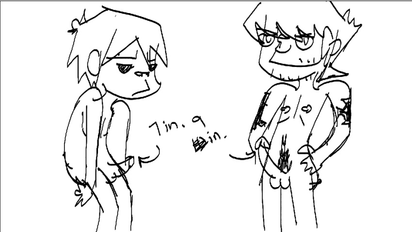 Rule 34 – 2boys 2d (gorillaz) dick measure duo gorillaz male male only murdoc niccals nude nudity penis upside down cross | 1300736