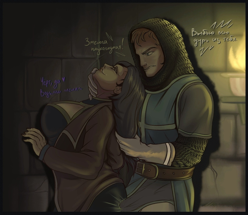 Rule 34 – 1female 1male big breast boner chainmail dominant male domination erection under clothes fear and hunger gloves grabbing grabbing hair grabbing neck knight male/female pinned to wall rape ser seymor (fear and hunger) submissive submissive female threatening trortur (fear and hunger) | 8537258