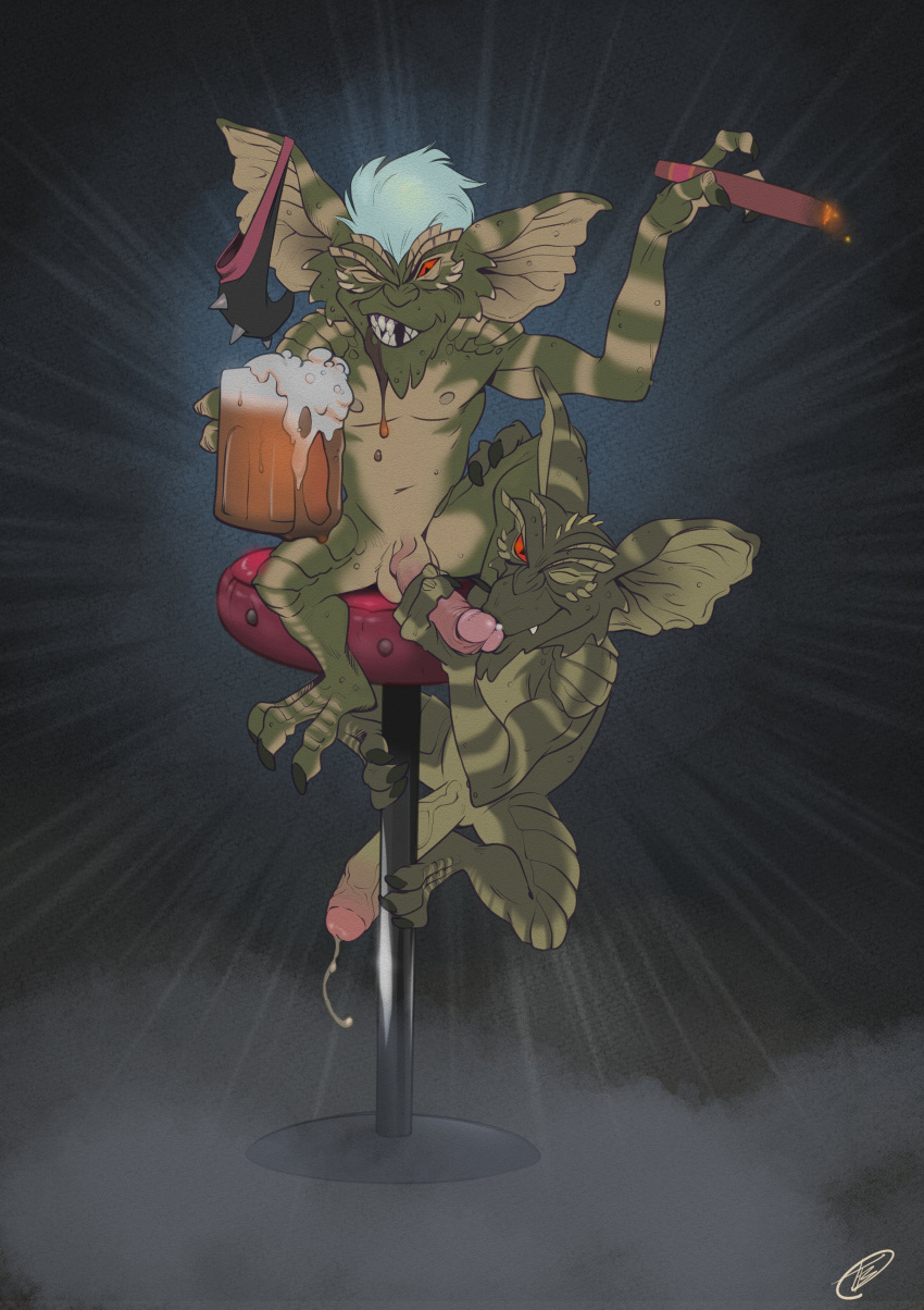 Rule 34 – alcohol balls barstool cigar drooling erection gremlins male/male male only monster navel nipples oral sex penis precum precum drip underwear zepthehyerian | 8629761