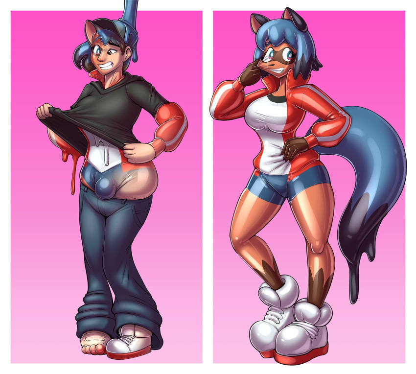 Rule 34 – clothed michiru kagemori permagrin permanent permanent transformation permashoes redflare500 rubber tanuki girl transformation tugging tugging clothing tugging on shirt under clothing transformation | 7565906