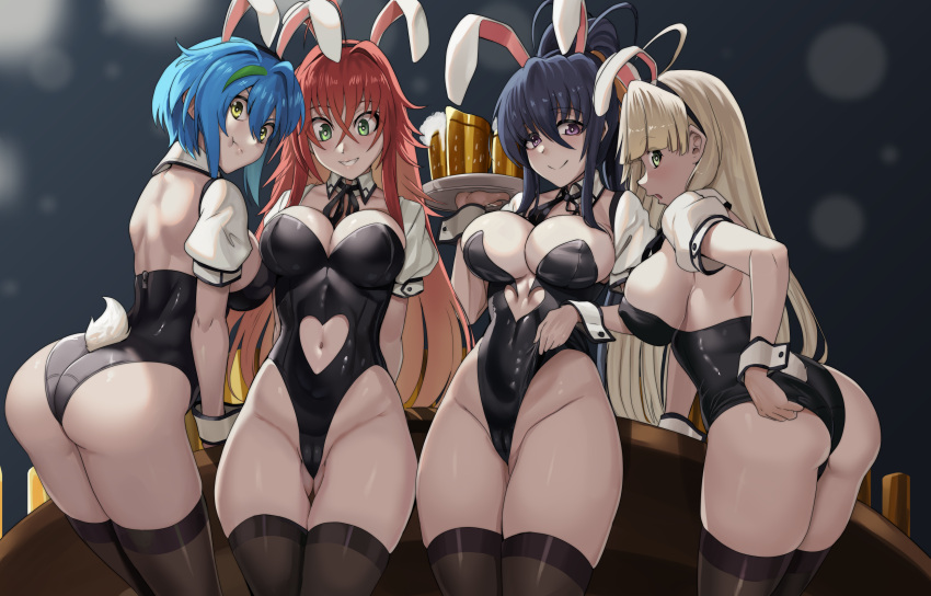 Rule 34 – 4girls :t adjusting clothes adjusting leotard akeno himejima alternate costume alternate eye color animal ears asia argento ass beer mug black hair black leotard black ribbon black thighhighs blonde hair blue hair breasts cameltoe cleft of venus clothing cutout commentary commission crossed bangs cup detached collar detached sleeves english commentary fake animal ears fake tail female focus female only gluteal fold green eyes green hair groin hair between eyes heart cutout high school dxd highleg highleg leotard highres holding holding tray large breasts leaning forward leotard long hair looking at viewer mug multicolored hair multiple girls navel navel cutout neck ribbon nico-mo playboy bunny pout purple eyes rabbit ears rabbit tail red hair rias gremory ribbon short hair sideboob simple background smile standing streaked hair tail thighhighs tray white wrist cuffs wrist cuffs xenovia quarta yellow eyes | 8512683