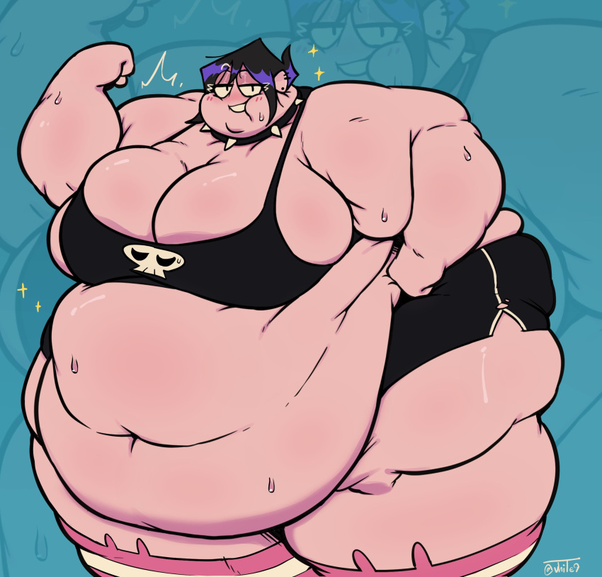 Rule 34 – 1girls 2023 bbw blush booty shorts bunny thighhighs cleavage cleavage overflow clothed clothing too small fat fat arms fat belly fat thighs flabby arms flexing flexing bicep goth goth girl hi res imminent wardrobe malfunction latina looking at viewer obese obese female overweight overweight female purple hair solo spiked collar ssbbw striped legwear striped thighhighs sweating tagme valbun valbun (oc) vhite9 | 8552988