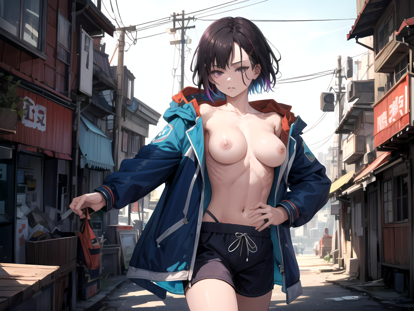 Rule 34 – ai generated female half-dressed mikazuki shizuka short hair small breasts tagme zom 100 zombie ni naru made ni shitai 100 no koto | 8604385