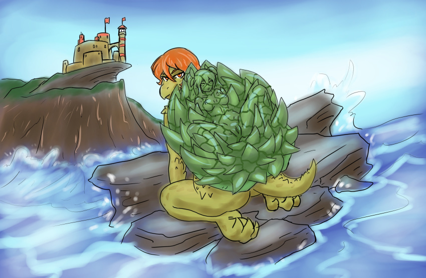 Rule 34 – duo female glistening glistening body hair hi res imprisonment objectification peril petrification red hair reptile scalie sea sea turtle seaside serth shell spiked shell spikes spikes (anatomy) splash spread legs spreading stuck tail transformation trapped turtle turtle shell water wave | 8575800