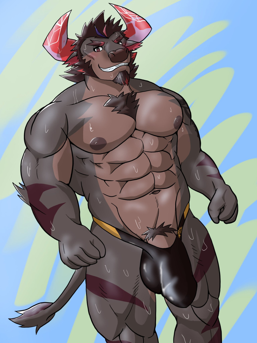 Rule 34 – abs anthro blush bodily fluids bovid bovine bulge cattle clothing flaccid genital outline genitals grin hi res lifewonders live a hero male mammal muscular muscular anthro muscular male nipples obsidius pecs penis penis base penis outline smile solo solo male speedo sweat swimwear yom mido plus | 8664536