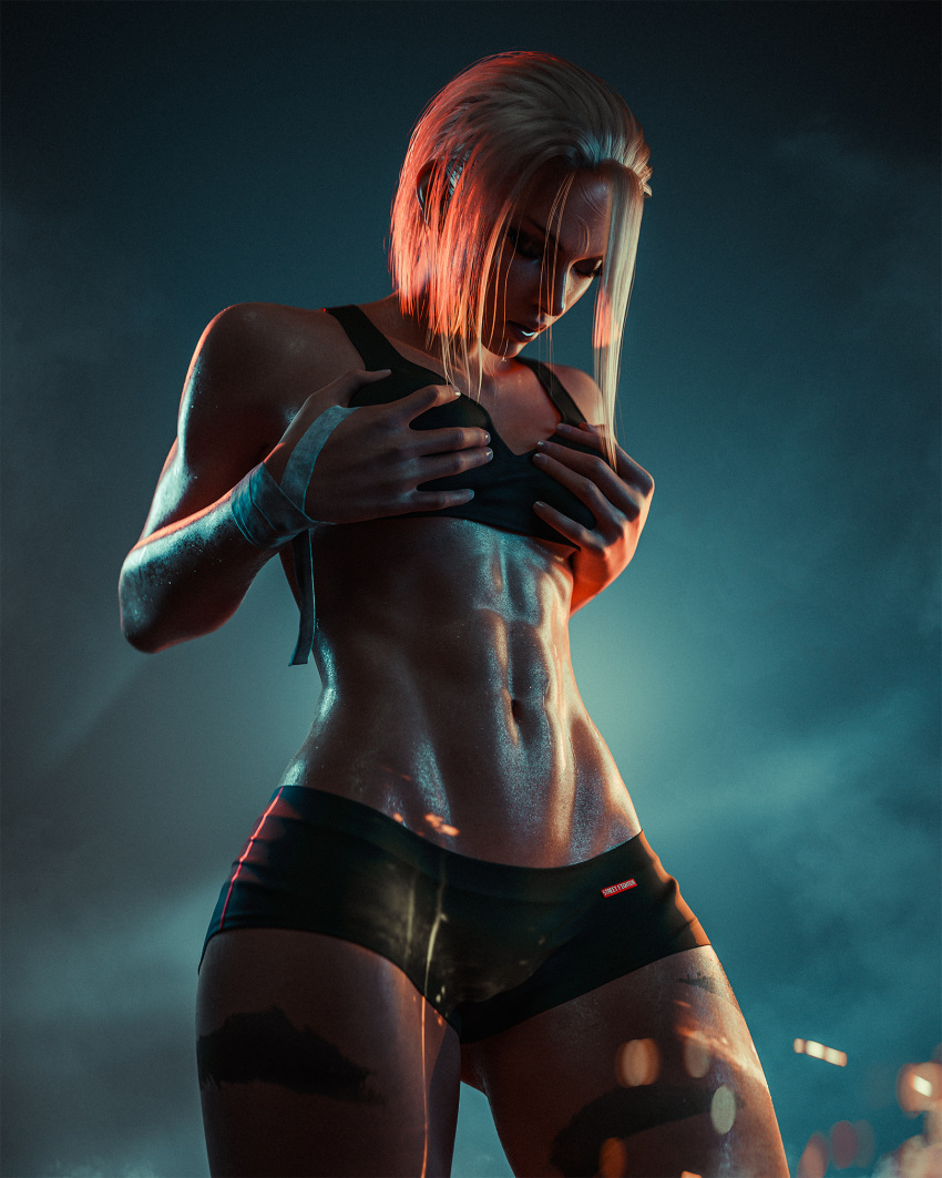 Rule 34 - 3d 3d (artwork) Abs Blonde Hair Bra Cammy White Ecksoh Groping  Breasts Groping Self Short Shorts Solo Female Street Fighter Sweat  Sweatdrop Sweating Toned Toned Female | 8468804