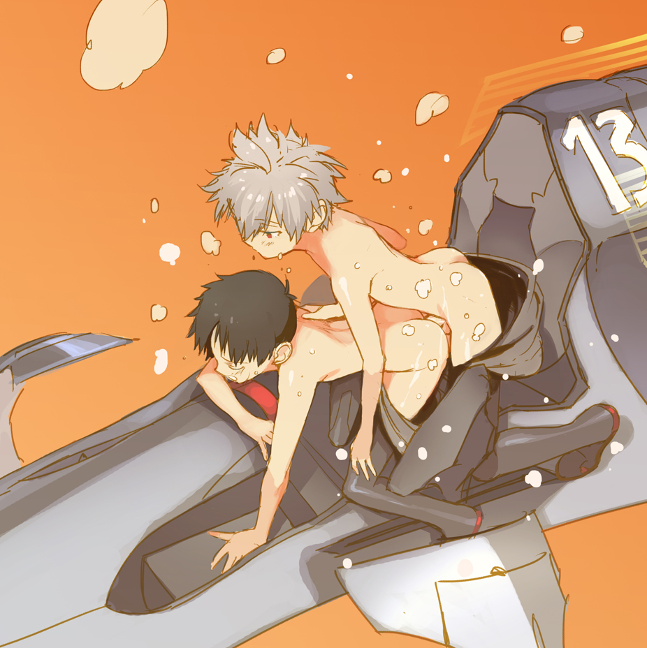Rule 34 - 2boys Anal Anal Sex Ass Black Hair Closed Eyes Cockpit Evangelion:  3.0 You Can (not) Redo Gray Hair Hobak Human Kaworu Nagisa Lcl Male Mecha  Multiple Boys Neon Genesis