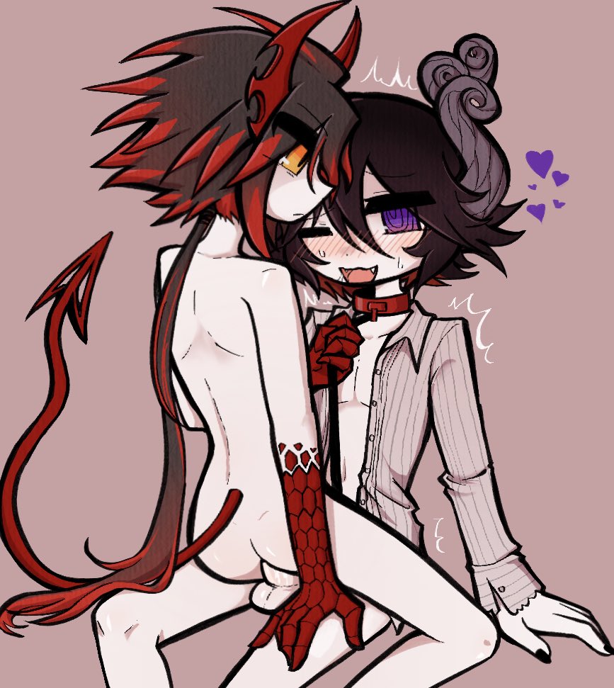 Rule 34 - 2boys Anal Anal Sex Black Hair Colored Skin Cum Demon Demon Boy  Demon Horns Demon Tail Funamusea Gay Gay Sex Horns Ivlis Multicolored Hair  Penetration Penis Purple Eyes Red