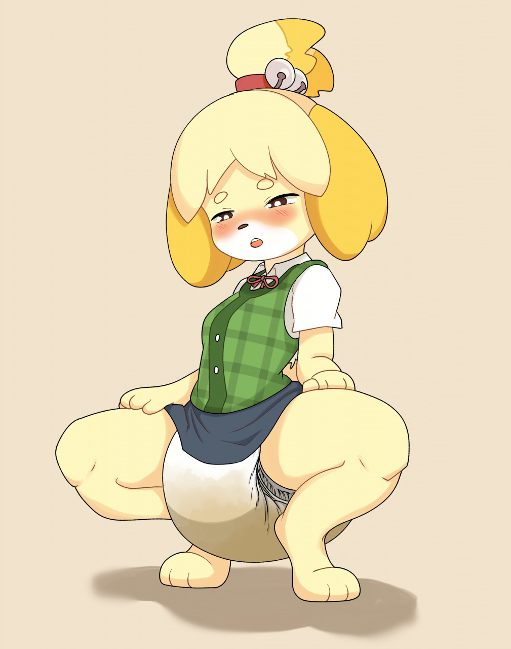 Rule 34 – 1girls animal crossing anthro blush diaper diaper under skirt female furry isabelle (animal crossing) nintendo octo jo skirt skirt lift squatting wet diaper wetting wetting diaper | 7995211