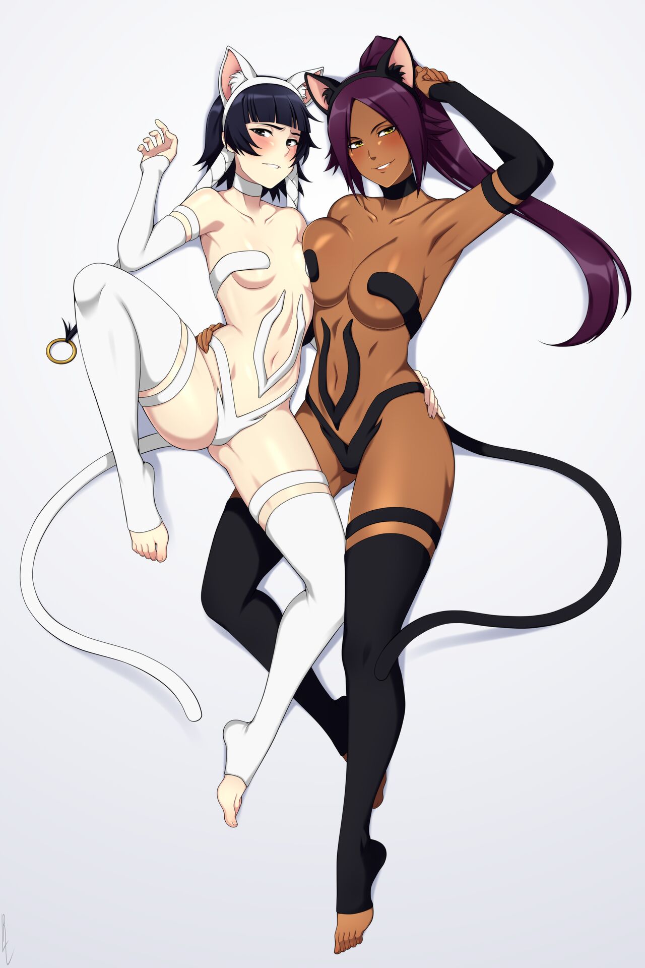 Rule 34 - 2girls Bleach Blush Breasts Catgirl Feet Lindaroze Looking At  Viewer Shihouin Yoruichi Soifon Toes | 8777203