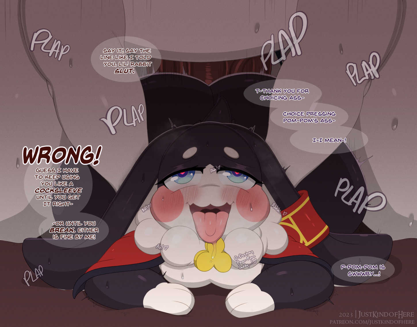 Pom Pom's clothing partially removed revealing more curves