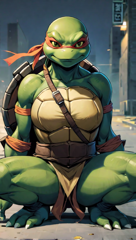 Rule 34 – 1girls 2020s 2023 ai generated anthro crouching dezgo ai female female only scalie scalie humanoid scalieton self upload teenage mutant ninja turtles turtle turtle humanoid | 8769721