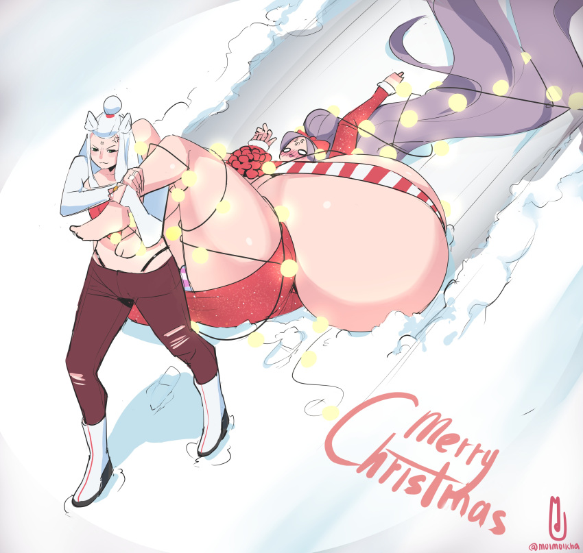 Rule 34 – 2girls big ass big breasts breasts bigger than head breasts bigger than torso bursting breasts christmas christmas outfit enormous breasts huge breasts hyper hyper breasts moimoikha tagme venai (momoikha) | 8794744