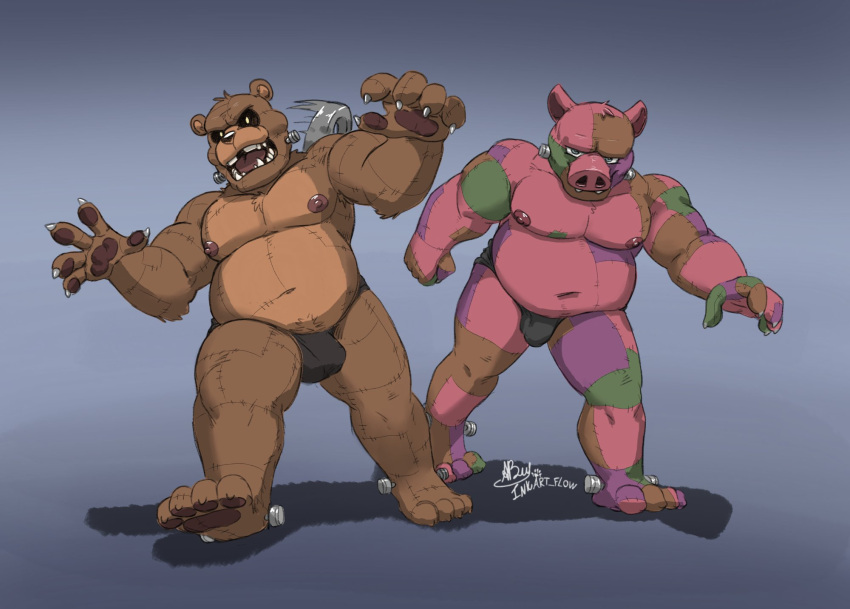 Rule 34 – 2020 2boys abs angry anthro areola barazoku barefoot biceps blue eyes bolts brown body brown fur brown skin bubba (fnaf) bulge chubby anthro chubby male claws clothed clothing dilated pupils domestic pig duo fangs fist five nights at freddy’s five nights at freddy’s world foot bolts fur green body green skin hi res inkart flow jockstrap looking at viewer male male only mammal manly mostly nude multicolored body multicolored fur multicolored skin muscular navel neck bolts nipples open mouth patch (fabric) pawpads paws pecs pig nose pink body pink skin pink tongue porkpatch (fnaf) purple body purple skin raised arm round ears sharp claws sharp teeth slightly chubby suid suina sus (pig) teeth thick thighs toe claws tongue triceps two tone body two tone fur underwear ursid video games walking walking towards viewer wind-up key yellow eyes | 4445937