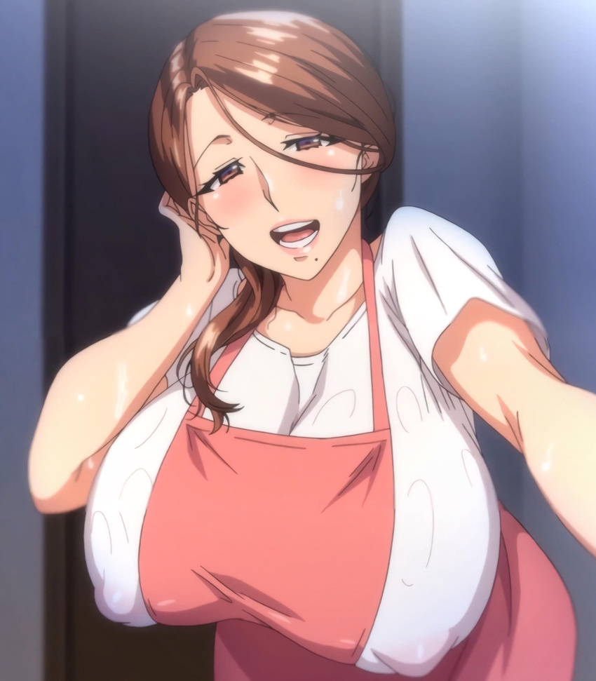 Rule 34 – 1girls areolae breasts brown hair clothing huge breasts large breasts looking at viewer milf nipples puffy nipples screencap tsuma ni damatte sokubai-kai ni iku ja nakatta wet clothes | 8754694