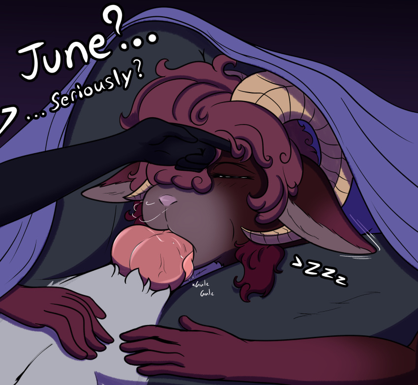 Rule 34 – anthro bodily fluids bovid canid canine canis caprine devin (devin arts) devin arts dialogue duo female goat hair lift head between thighs hi res horn humor juniper (devin arts) kinktober knot male male/female mammal onomatopoeia oral oral penetration penetration penis in mouth saliva sex sheep sleep sex sleeping sound effects text tongue under blanket wolf | 8736813