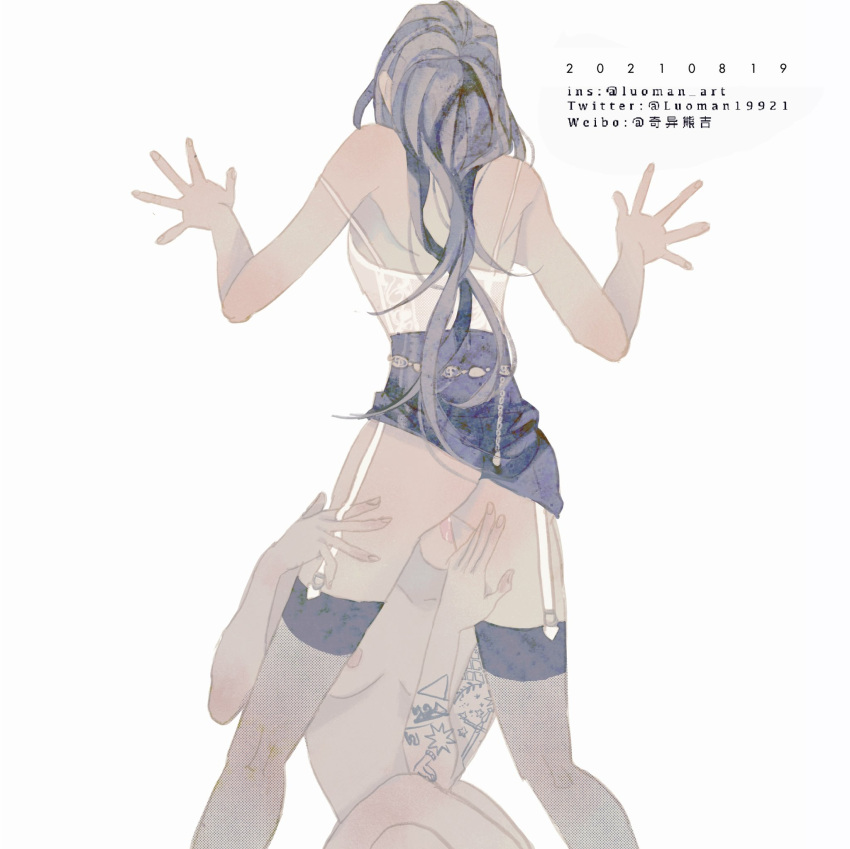 Rule 34 – 2girls arm tattoo black skirt black thighhighs camisole cunnilingus dated fishnet thighhighs fishnets garter straps hand on another’s thigh highres instagram username luoman19921 multiple girls nipples open mouth oral original simple background skirt standing standing cunnilingus strap slip tattoo thighhighs twitter username weibo username white background white camisole yuri | 8731178