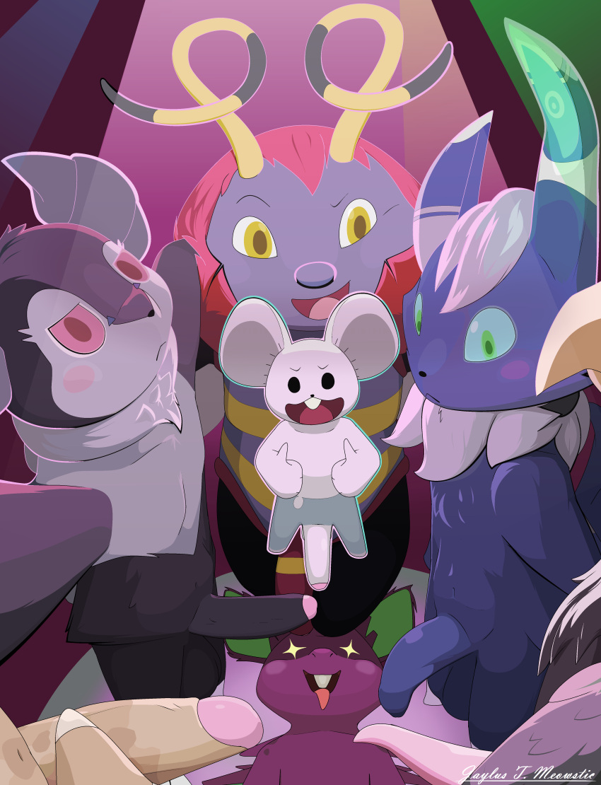 Rule 34 - Absurd Res Anthro Camera View Feral Group Group Photo Hi Res  Hippopotas Imminent Sex Indeedee Jaylus T Meowstic Looking At Viewer Male  Male/male Meowstic Nidoran Nidoran♂ Nintendo Party Pokémon (