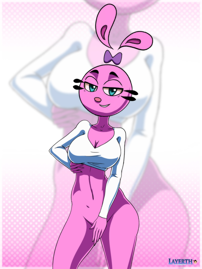 Rule 34 – 2d aged up big breasts big hips blouse blouse lift bottomless covering crotch layerth lustful gaze naked uniform top yin (yin yang yo!) yin yang yo! | 8764293