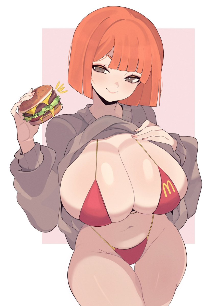 Rule 34 – 1girls alternate breast size bikini breasts cleavage female hi res huge breasts large breasts light-skinned female light skin massive breasts mature female mcdonald’s milf mom (japanese mcdonald’s commercial) mother orange hair short hair yoshiikirablr | 8819319
