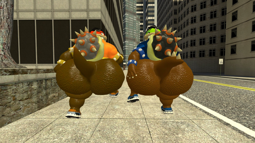 Rule 34 – anthro ass big butt bottomless bottomless male brother (lore) brothers (lore) brown body brown skin city clothed clothing dragon duo hi res huge butt kane brent koopa kaze brent koopa koopa male mario (series) metal bands nintendo overweight overweight male plant reptile scalie shell sibling (lore) sidewalk slightly chubby tecbuttlovefa thick thighs tree twins (lore) | 8484964