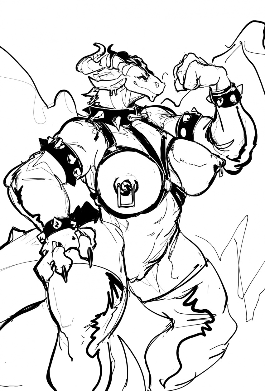Rule 34 – 2023 anthro areola big breasts biped black and white bracelet breasts claws clothing collar digital media (artwork) dragon ear piercing female finger claws flexing bicep genitals hand on hip harness hi res horn jewelry legwear membrane (anatomy) membranous wings monochrome muscular muscular anthro muscular female nipple piercing nipples piercing portrait pussy scalie simple background smile solo spiked bracelet spiked collar spikes stockings three-quarter portrait white background wings yamabat yamagah | 8751450