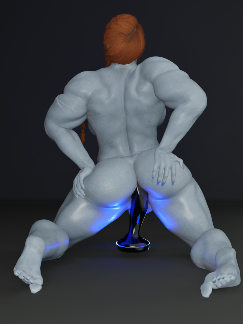 Rule 34 - 3d 3d (artwork) 3d Model Anal Anal Insertion Anal Masturbation  Anal Object Insertion Back Muscles Back View Blender Blender (software)  Blender Eevee Dildo Dildo In Ass Dildo Sitting Feet