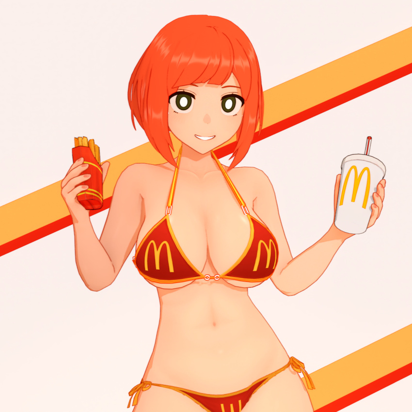 Rule 34 – 1girls big breasts bikini black eyes breasts busty cleavage female female only food french fries highres large breasts legs looking at viewer mature mature female mature woman mcdonald’s milf mom (japanese mcdonald’s commercial) navel orange hair red bikini short hair smile soda solo swimsuit thighs voluptuous yoru mac | 8742478