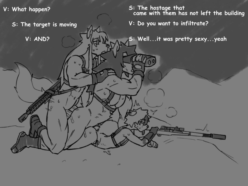 Rule 34 – anal anal sex anthro binoculars canid canine canis damageisreally domestic dog elian (damageisreally) english text group group sex gun hi res humor husky male male/male male penetrated male penetrating male penetrating male mammal muscular nordic sled dog penetration ranged weapon rifle sex shiro uzumaki sniper rifle spitz text train position trio verde okuro weapon | 7982714