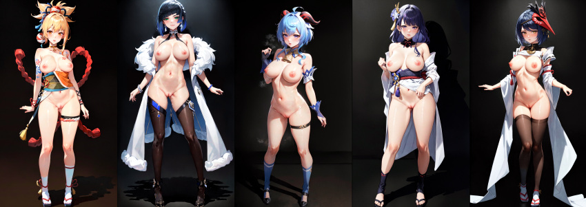 Rule 34 – 5girls ai generated black background blush facing viewer footwear full body ganyu (genshin impact) genshin impact kujou sara large breasts multiple girls nudity raiden shogun socks standing thighhighs video games yelan (genshin impact) yoimiya (genshin impact) zzz7 | 8839494