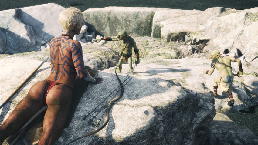 Rule 34 – 3d abs amazon ass barbarian blonde hair bodypaint dungeons and dragons elf geterafromfaerun goblin half elf male muscular muscular female tagme tribal tribal markings unconvincing armor yolande (geterafromfaerun) | 8666056