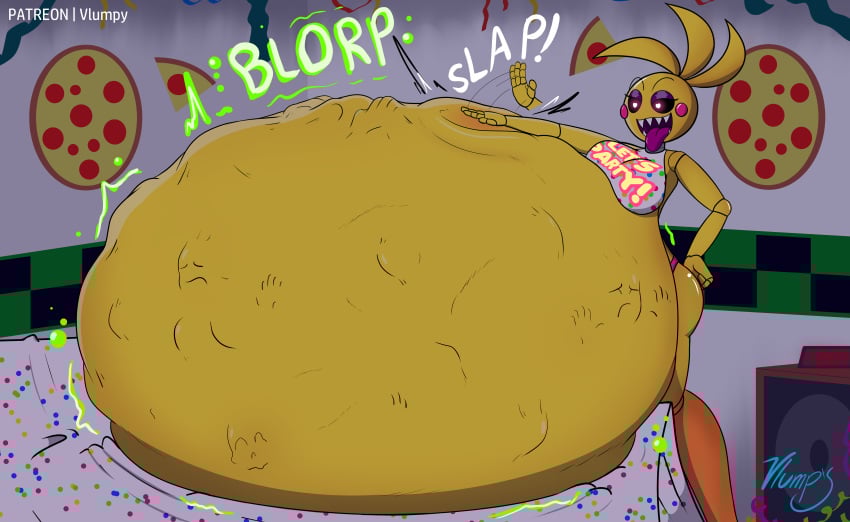 Rule 34 – 1girls absurd res absurdres animatronic big belly black sclera chicken female five nights at freddy’s five nights at freddy’s 2 hyper hyper belly hyper vore robot scottgames sharp teeth toy chica (fnaf) vlumpy vore vore belly white pupils yellow background | 8793988