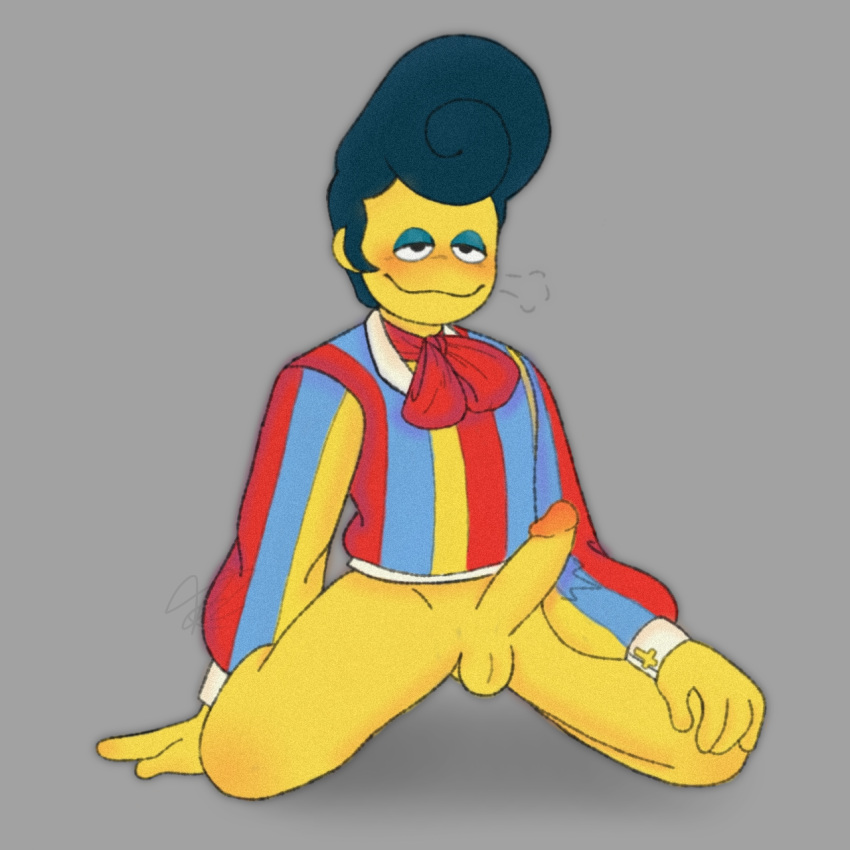 Rule 34 – ballsack black eyes blue hair blush gray background half naked hand on knee male orange blush pompadour solo male spread legs submissive submissive male throbbing penis wally darling (welcome home) welcome home welcome home (puppet show) yellow body | 8364799