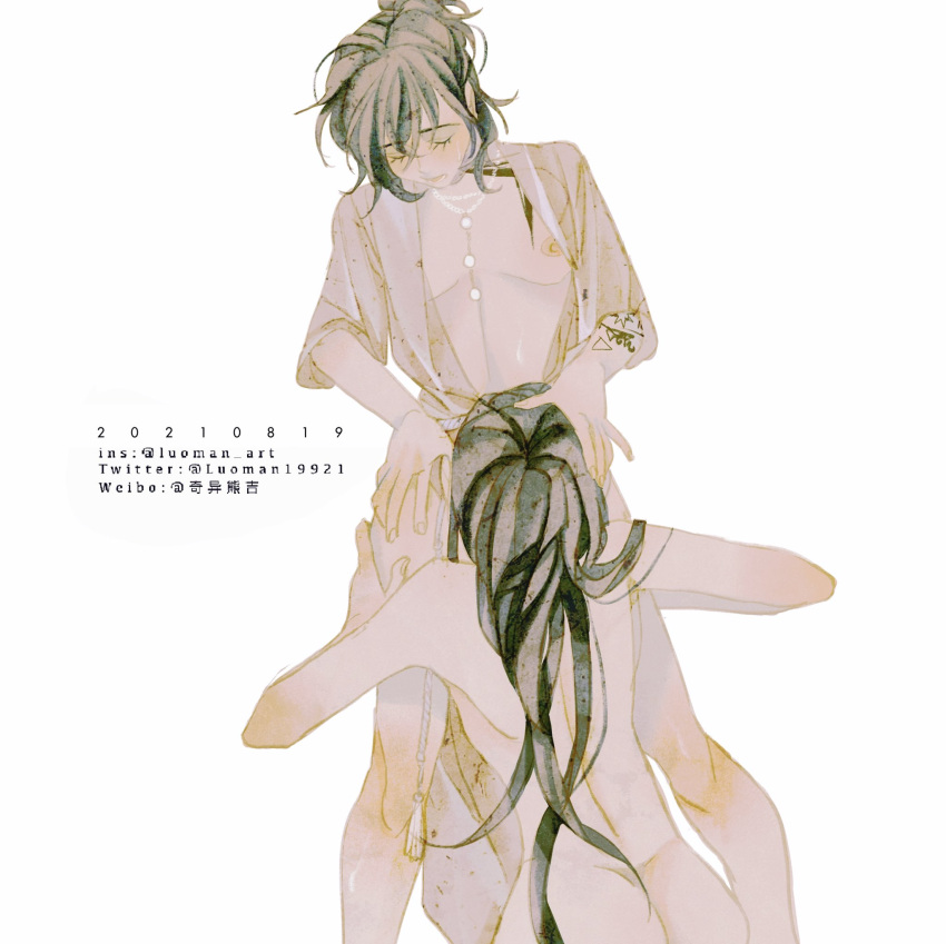 Rule 34 – 2girls breasts closed mouth completely nude cunnilingus dated hand on another’s head hand on another’s thigh highres instagram username jewelry long hair luoman19921 multiple girls necklace nipples nude open clothes open mouth open shirt oral original short hair simple background small breasts standing standing cunnilingus sweat twitter username weibo username white background yuri | 8731177