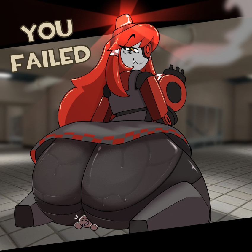 Rule 34 – 1girls ass big ass big butt butt crush crush facesitting female game over screen giantess grey skin height difference long hair looking down mimi sentry mini giantess oerba yun fang one eye red hair size difference smile smiling team fortress 2 tf2 veruveru21 video game | 8120671