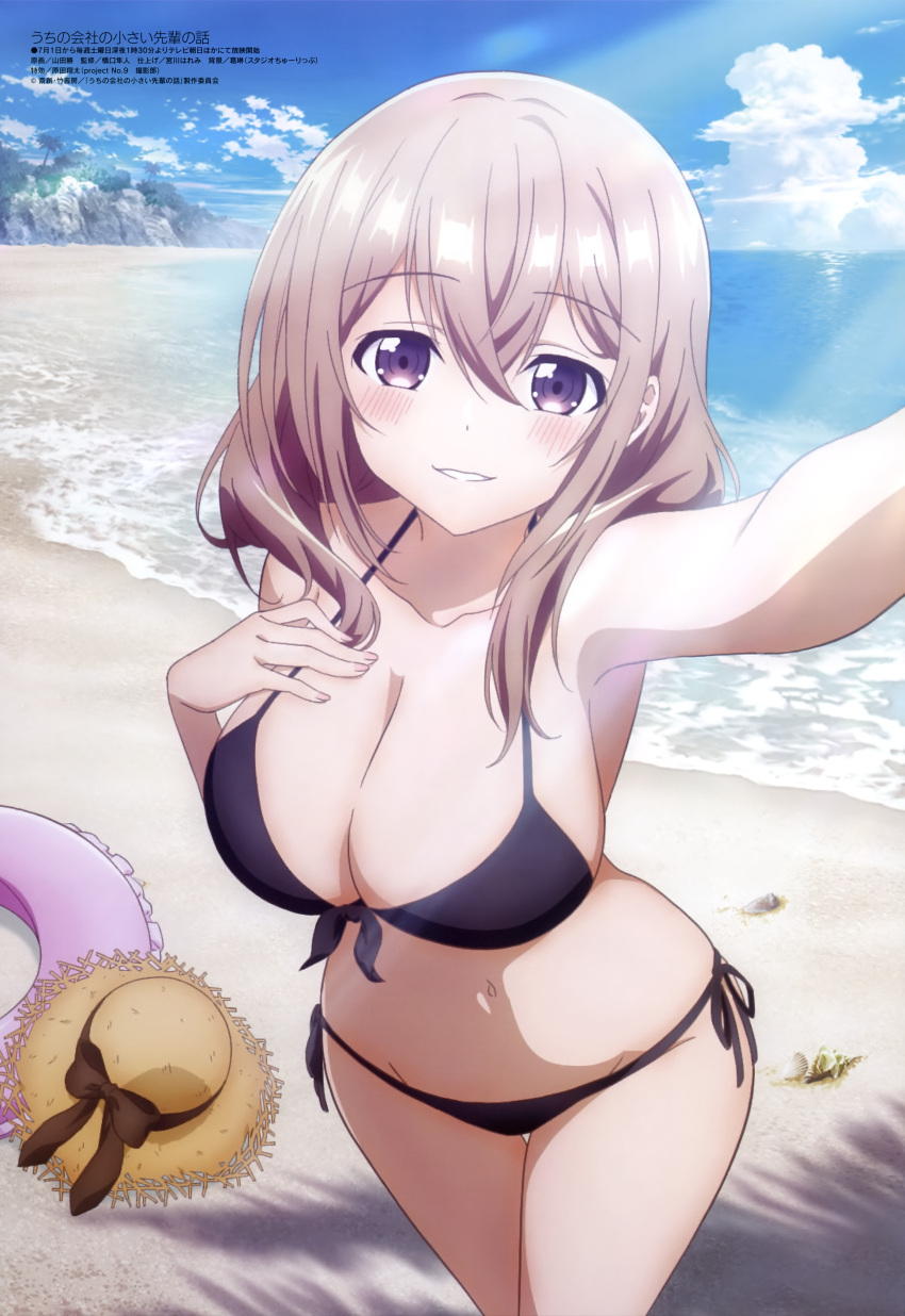Rule 34 – 2023 absurdres beach bikini black bikini blush breasts brown hair cleavage female female focus hand on own chest hat highres innertube katase shiori large breasts long hair looking at viewer magazine scan manga life megami magazine my tiny senpai navel official art outdoors petite project no.9 sand scan selfie shortstack side-tie bikini bottom sideboob sky small but busty smile solo stomach sun hat swimsuit uchi no kaisha no chiisai senpai no hanashi yamada masaru | 8360972
