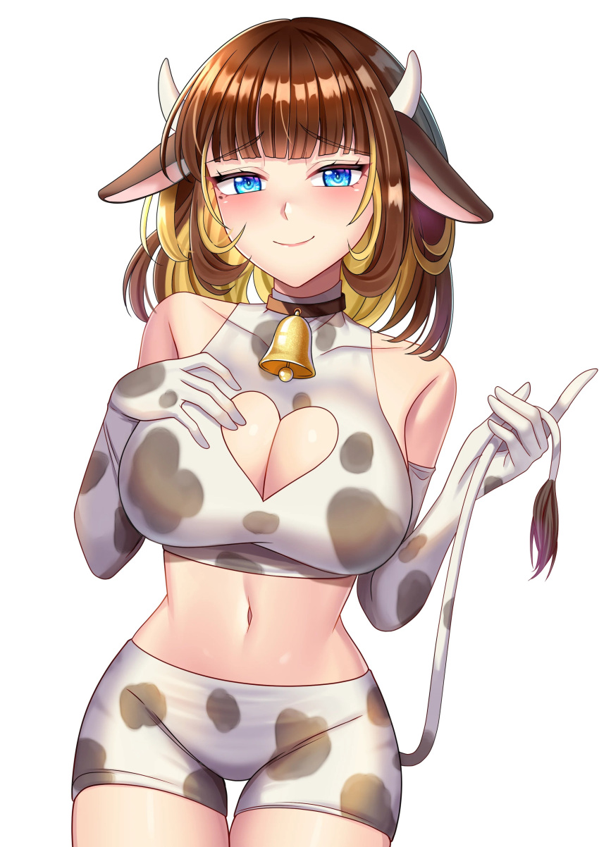 Rule 34 – 1girls animal ears belly button blonde hair blue eyes blush breasts brown hair cleavage cleavage cutout clothed clothing cow ears cow horns cow print cow print gloves cow tail cowbell eyebrows visible through hair female female only gloves horns huge breasts indie virtual youtuber light-skinned female light skin looking at viewer ochakocchi smile solo tail two tone hair utada zoey virtual youtuber | 8731058