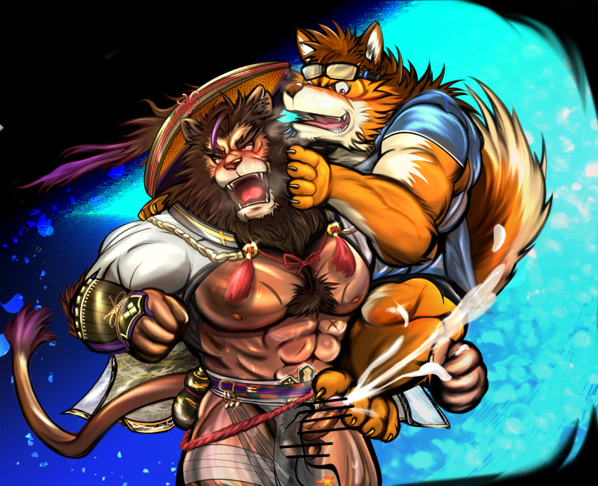 Rule 34 – abs anthro asian clothing balls barrel (live a hero) blush bodily fluids body hair canid canine canis chest hair clothing coffee tigerox cum duo east asian clothing erection eyewear felid foot fetish foot play footjob fundoshi genital fluids genitals goggles hat headgear headwear hi res japanese clothing lifewonders lion live a hero male male/male mammal muscular muscular anthro muscular male nipples orgasm pantherine pecs penis samurai scar sex straw hat swimwear toshu underwear warrior wolf | 8477161