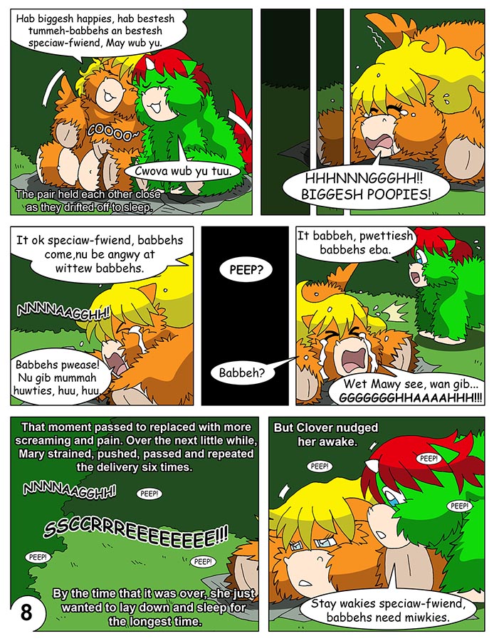 Rule 34 – 2023 afterimage ambiguous gender anthro apple core baby talk birth blonde hair blue eyes bodily fluids border chirping clover (fluffy pony) comic crying cuddling day duo english text equid equine exhausted fallenangel falling asleep father (lore) female fluffy pony fluffy pony (species) fur grass green body green fur hair hedge hooves horn male (lore) mammal mary (fluffy pony) mother (lore) mother and father (lore) motion lines newspaper orange body orange fur outside pain parent (lore) plant pregnant proud dad red hair shrub tail tail motion tailwag tears text tree unicorn white border | 8528326