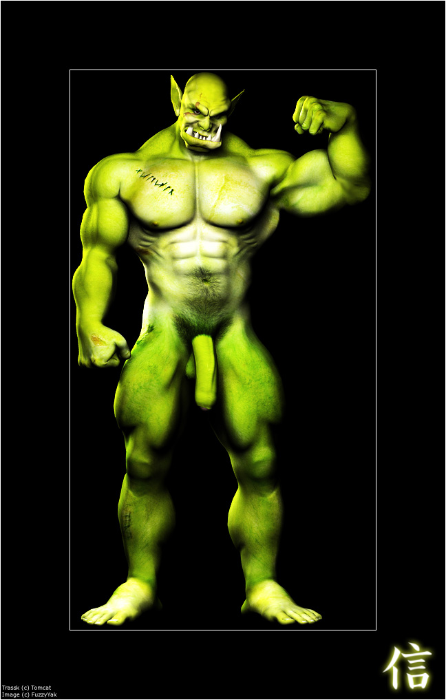 Rule 34 – 3d (artwork) abs balls digital media (artwork) flaccid fuzzy-yak genitals green body green skin humanoid humanoid genitalia humanoid penis looking at viewer male muscular muscular male nipples nude orc pecs penis pose scar solo trassk tusks | 9007366
