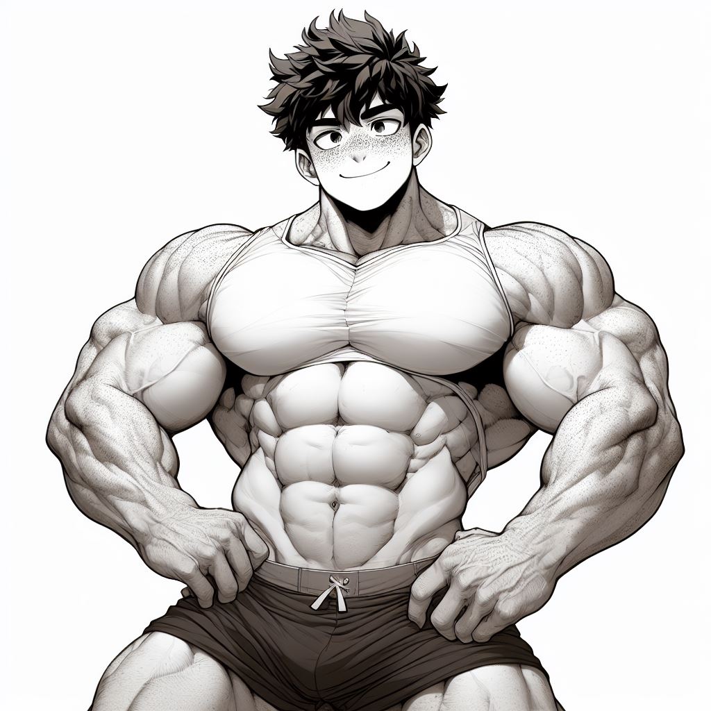 Rule 34 - Ai Generated Big Muscles Concept Art Hyper Muscles Izuku Midoriya  Male Only My Hero Academia Shorts Solo Male | 9066875