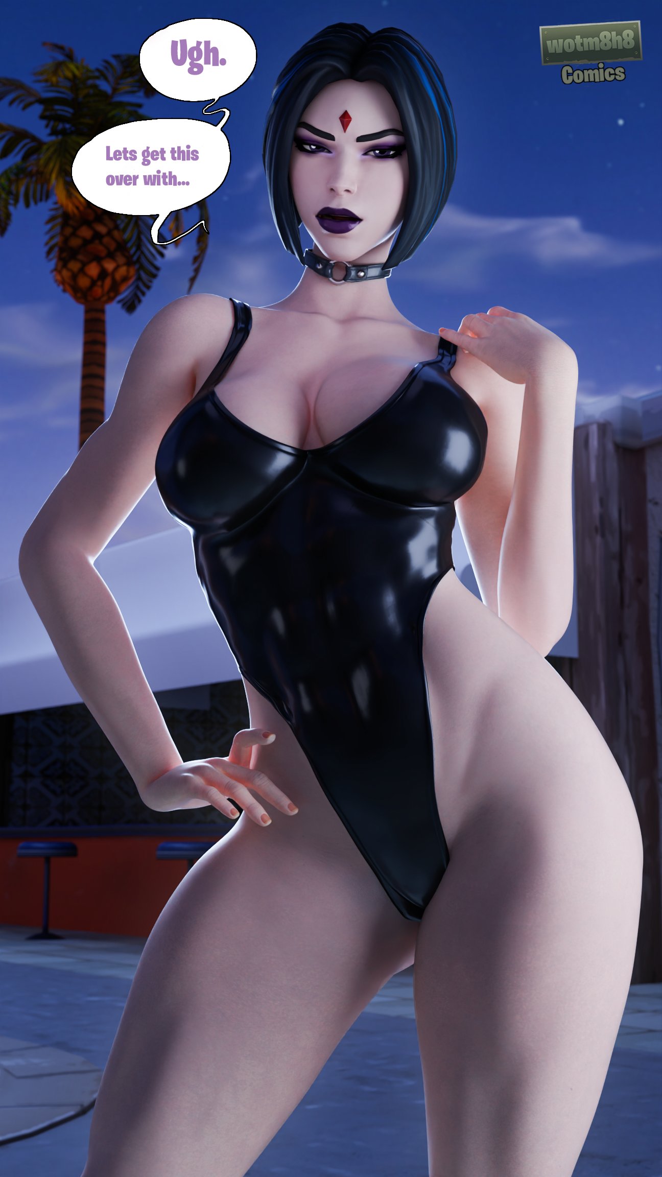 Rule 34 – 1girls 3d 3d (artwork) choker dc dc comics female female only forehead jewel fortnite fully clothed goth goth girl highleg swimsuit looking at viewer one-piece swimsuit pool poolside rachel roth raven (dc) raven (fortnite) (dc) solo swimsuit talking to viewer teen titans text wotm8h8 | 4616445