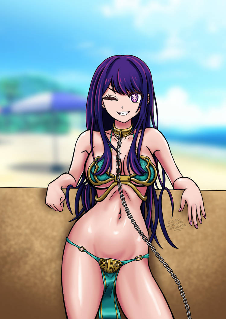 Rule 34 - Beach Hoshino Ai Idol Loincloth Pelvic Curtain Purple Hair Slave  Bikini Slave Leia (cosplay) Smile Star Eye Star Eyes | 9002931