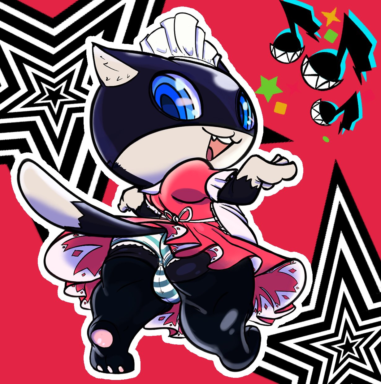 Rule 34 – 2023 abstract background anthro apron ass atlus big butt black body black fur blue eyes bottomwear bulge clothed clothing crossdressing digital media (artwork) dipstick tail domestic cat dress feet felid feline felis fur gloves (marking) hi res inner ear fluff looking at viewer maid headdress maid uniform male mammal markings mask megami tensei megami tensei persona morgana (persona) navel open mouth overweight panties pattern bottomwear pattern clothing pattern panties pattern underwear pawpads pink clothing pink dress pink pawpads prick ears ream n cream rear view sega shaded sharp teeth smile soles solo striped bottomwear striped clothing striped panties striped underwear stripes tail tail markings teeth thick thighs tuft tuxedo cat underwear uniform white body white fur | 8943315