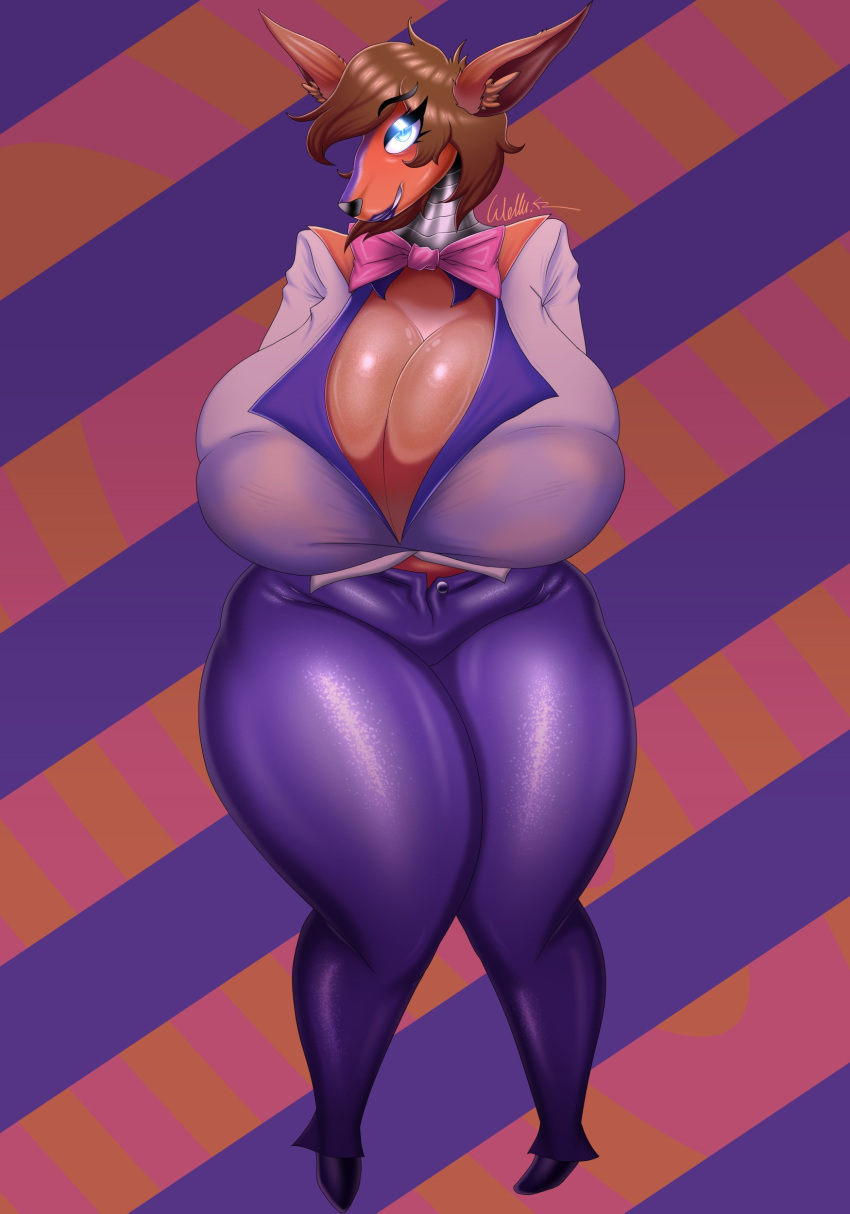 Rule 34 – 1girls animatronic anthro anthro only blue eyes bowtie female female only five nights at freddy’s furry furry only huge breasts hyper hyper breasts looking at viewer original character purple lipstick red hair shiny breasts shiny skin smiling at viewer thick thighs wollu | 9021357