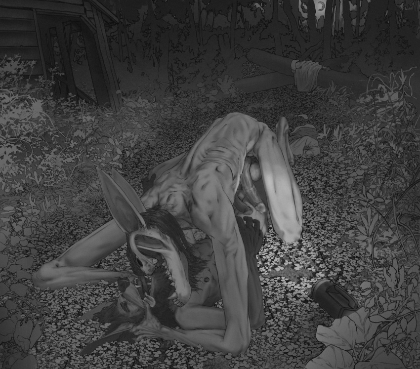 Rule 34 – anthro balls big penis bite bone canid canine duo emericana erection finger in mouth forest forest background fur genitals greyscale hair hi res horror (theme) humanoid larger male male male/male mammal monochrome monster monstrous humanoid nature nature background neck bite nibbling night nipples nude on top on top of outside penis plant size difference skeletal skull skull head teeth tongue torch torch light tree undead | 9033483