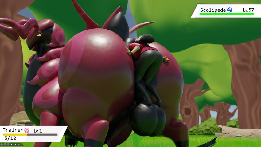 Rule 34 – 16:9 3d (artwork) anal anal vore balls digital media (artwork) dominant dominant male duo face in ass female feral gameplay mechanics generation 5 pokemon genitals gui health bar helpless hi res human larger male male male/female mammal nintendo outside plant pokemon pokemon (species) powerless pyro enthusiast scolipede size difference trapped trapped in butt tree user interface vore widescreen | 8924982