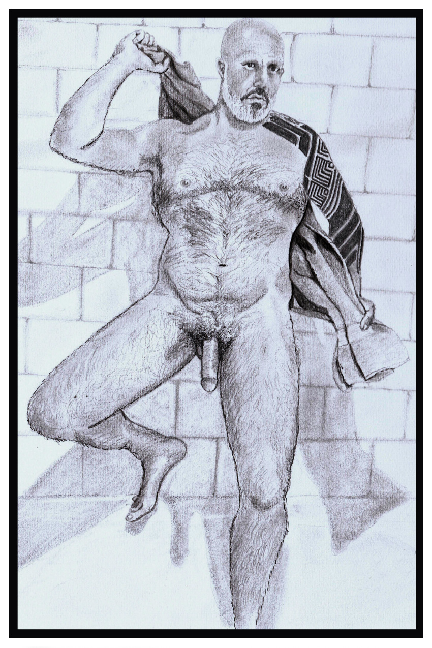 Rule 34 - Daddy Daddy Kink Gay Gay Male Hairy Male Hand Drawn Male Only  Naked Naked Male Pencil Pencil (artwork) Pencil Sketch Sketches By Adab  Tattoo Tattooed Arm Tattooed Male Towel