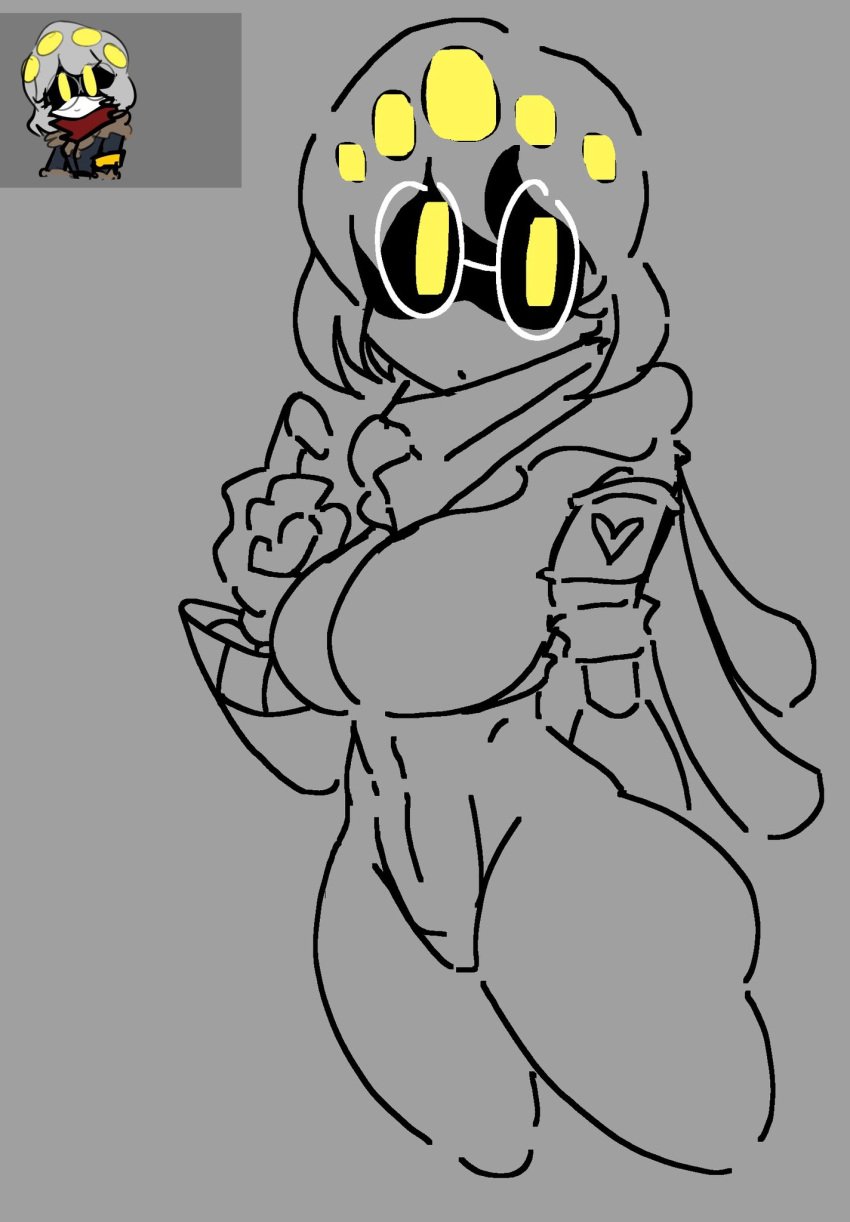 Rule 34 - Female Only Ghastlypann Glasses Line Art Murder Drones Remake  Robot Girl V (murder Drones) Wip Yellow Eyes | 8958490